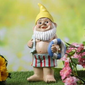 Gartenzwerg BERT - Zwerg im Badeanzug - Gartenfigur - Polyresin - H...