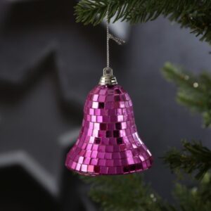 Christbaumschmuck Glocke - Weihnachtsbaumschmuck im Discokugel Look...