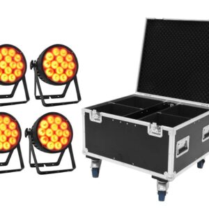 EUROLITE Set 4x LED IP PAR 14x10W HCL + Case