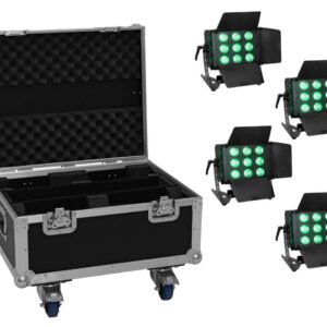 EUROLITE Set 4x LED CLS-9 QCL RGB/WW 9x7W + Case