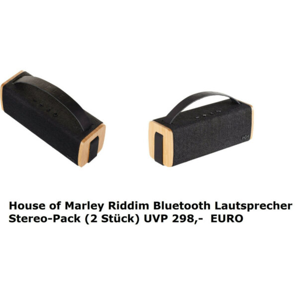 The House of Marley Riddim | tragbarer Bluetooth Lautsprecher | 2Pack (Paar)