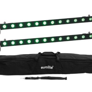 EUROLITE Set 2x LED BAR-12 QCL RGB+UV Leiste + Soft-Bag