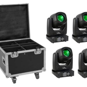 EUROLITE Set 4x LED TMH-B90 + Case mit Rollen