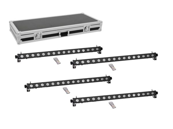 EUROLITE Set 4x LED PIX-16 QCL Leiste + Case