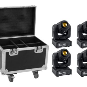 EUROLITE Set 4x LED TMH-17 Spot + Case mit Rollen