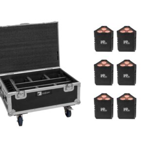 EUROLITE Set 6x AKKU IP TL-3 QCL + Case mit Rollen und Ladefunktion