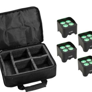 EUROLITE Set 4x AKKU Mini UP-4 QCL Spot MK2 + Soft-bag