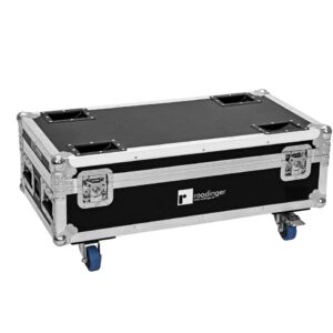 ROADINGER Flightcase 6x AKKU IP UP-4 Plus HCL Spot WDMX mit Ladefunktion