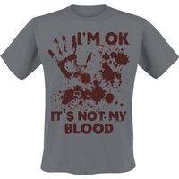 Funshirt T-Shirt - I'm OK It's Not My Blood - M bis XXL - für Männer - Größe XXL - charcoal