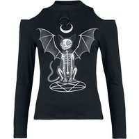 Gothicana by EMP - Gothic Langarmshirt - Longsleeve With Cut-Out Shoulders - S bis XXL - für Damen - Größe XXL - schwarz