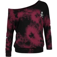 Rock Rebel by EMP - Rock Langarmshirt - Tie Dye Longsleeve - S bis XXL - für Damen - Größe XXL - schwarz/dunkelrot