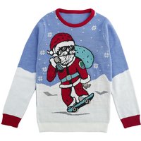 Ugly Christmas Sweater Sweatshirt für Kinder - Skating Santa - für Mädchen & Jungen - multicolor