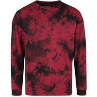 Langarmshirt für Männer  schwarz/dunkelrot "Tie Dye Longsleeve" von RED by EMP