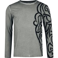 Black Premium by EMP Langarmshirt - Longsleeve with Ornaments - M bis XXL - für Männer - Größe XXL - grau