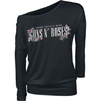 Guns N' Roses Langarmshirt - Sweet child Flowers - S bis XL - für Damen - Größe XL - schwarz  - Lizenziertes Merchandise!