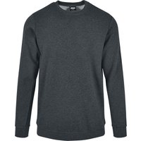 Urban Classics Sweatshirt - Basic Terry Crew - S bis 5XL - für Männer - Größe XXL - dunkelgrau meliert