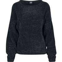 Urban Classics Sweatshirt - Ladies Oversize Chenille Sweater - XS bis 5XL - für Damen - Größe XXL - schwarz