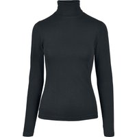 Urban Classics Sweatshirt - Ladies Basic Turtleneck Longsleeve - XS bis XL - für Damen - Größe XS - schwarz