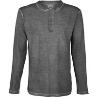 Langarmshirt für Männer  dunkelgrau "Spray Dye Henley" von RED by EMP