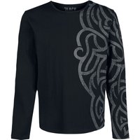 Black Premium by EMP Langarmshirt - Langarmshirt mit großem Ornament - M bis 3XL - für Männer - Größe XXL - schwarz