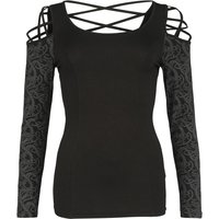 Black Premium by EMP Langarmshirt - Longsleeve with Cold-Shoulder Detail - S bis XXL - für Damen - Größe XXL - schwarz