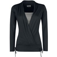 Black Premium by EMP Langarmshirt - Ribbon Longsleeve - S bis XXL - für Damen - Größe XXL - schwarz/grau