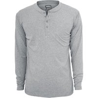 Langarmshirt für Männer  grau meliert "Basic Henley" von RED by EMP