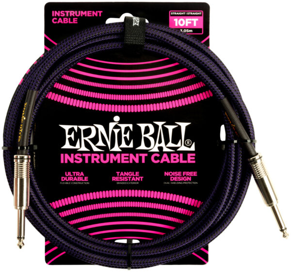 Instrumentenkabel Ernie Ball EB6393 Violett/Schwarz 3