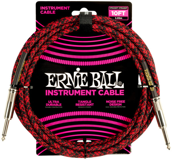 Instrumentenkabel Ernie Ball EB6394 Rot/Schwarz 3