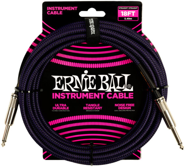 Instrumentenkabel Ernie Ball EB6395 Violett/Schwarz 5