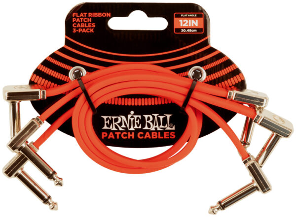 Patchkabel Ernie Ball EB6403 Flat 30cm 3-Pack Red