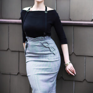 Voodoo Vixen - Pencil Skirt | Bleistiftrock mit Hahnentrittmuster #XL