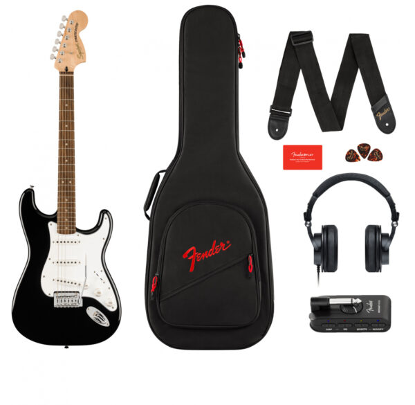 Starterset E-Gitarre Fender Squier Affinity Strat Mustang Micro Pac...