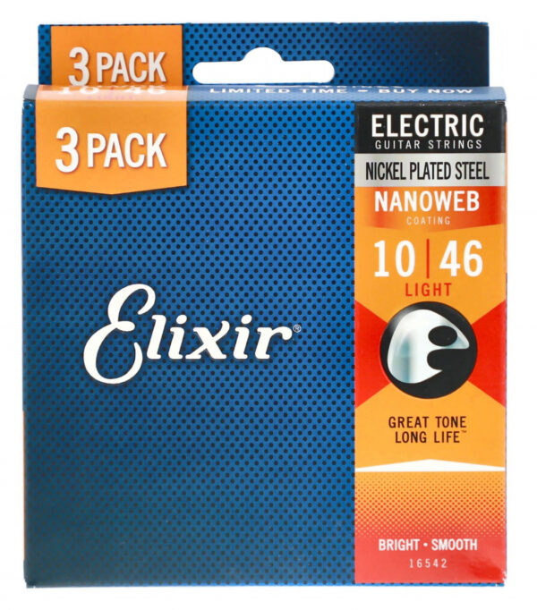 Saiten Vorteilspack Elixir Nanoweb Light 3-Pack