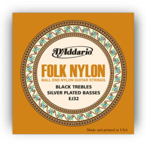 Saitensatz D´Addario EJ32 Folk Nylon Silver/Black