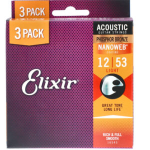 Saiten Vorteilspack Elixir Nanoweb Phosphor Light 3-Pack