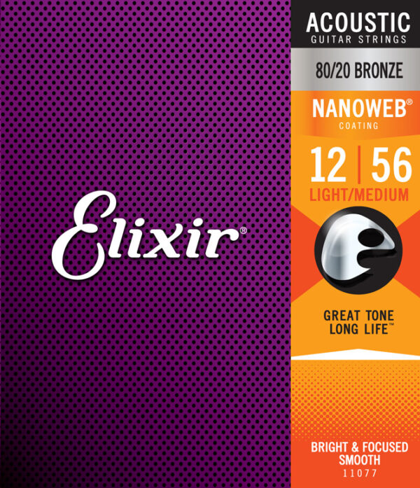 Saitensatz Elixir 11077 Nanoweb 80/20 Light-Medium