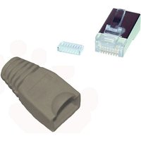 Westernstecker RJ45 mit Einführhilfe und Tülle