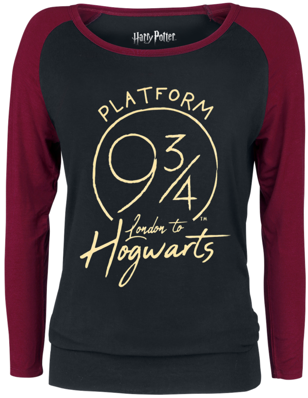 Harry Potter Langarmshirt - Platform 9 3/4 - S - für Damen - Größe S - schwarz/bordeaux  - EMP exklusives Merchandise! – Bild 2