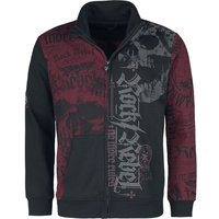 Rock Rebel by EMP - Rock Sweatshirt - Sweatjacke mit Rock Rebel Prints - S - für Männer - Größe S - rot/schwarz