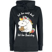 Pummeleinhorn - Einhorn Sweatshirt - Ich bin nicht dick. Ich bin flauschig. - S bis L - für Damen - Größe S - schwarz  - Lizenzierter Fanartikel