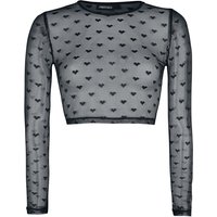 Jawbreaker Langarmshirt - Don't Mesh With My Heart Crop Top - L - für Damen - Größe L - schwarz