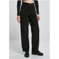 Urban Classics - High Waist 90´s Wide Leg Corduroy Black - Hose -  Schwarz - W_28 - 100% Baumwolle