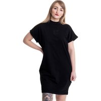 Urban Classics - Ladies Cut On Sleeve Printed Tee Black/Black - Kleid -  Schwarz - X-Large - 100% Baumwolle