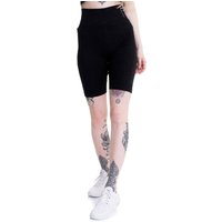 Urban Classics - Ladies High Waist Branded Cycle Black/Black - Shorts -  Schwarz - X-Large - 95% Baumwolle