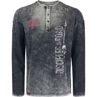 Rock Rebel by EMP - Rock Langarmshirt - Through The Glass - S bis XXL - für Männer - Größe XXL - dunkelgrau