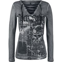 Rock Rebel by EMP - Rock Langarmshirt - Stay Awake - S bis XXL - für Damen - Größe XXL - grau