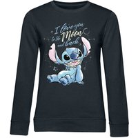 Lilo & Stitch - Disney Sweatshirt - I love you to the moon and back - S bis XXL - für Damen - Größe XXL - schwarz  - Lizenzierter Fanartikel