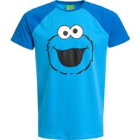 Sesamstrasse Cookie Monster Face Herren T-Shirt blau