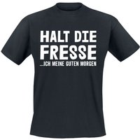 Funshirt T-Shirt - Halt die Fresse...ich meine Guten Morgen - M bis 3XL - für Männer - Größe XXL - schwarz